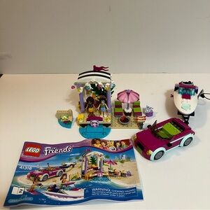LEGO FRIENDS #41316. Andrea’s Speedboat Transporter. 309 pieces. Mostly complete